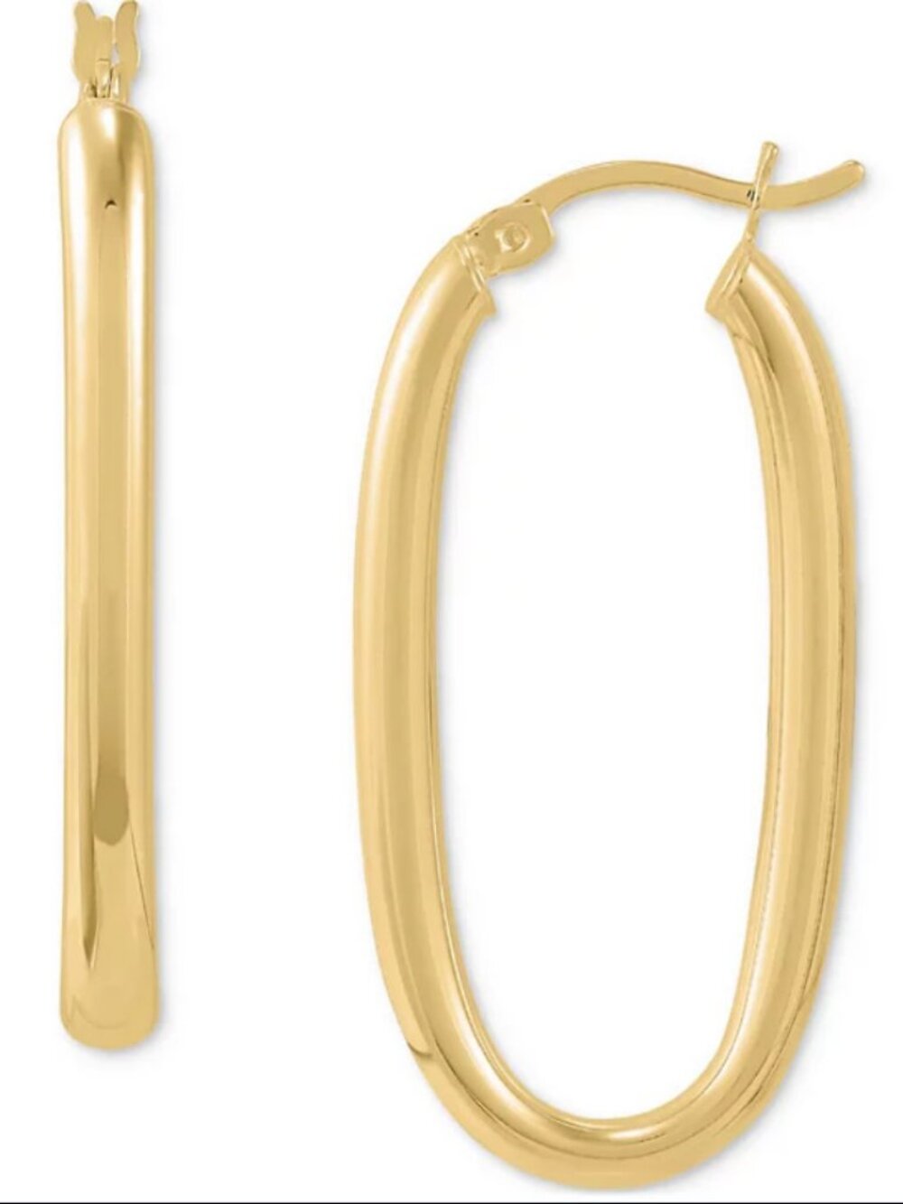Giani Bernini Oval Medium Tube Hoop Earrings 35mm 18K Gold Over Sterling Silver
